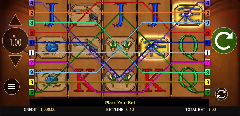 Eye of Horus slot reels screen